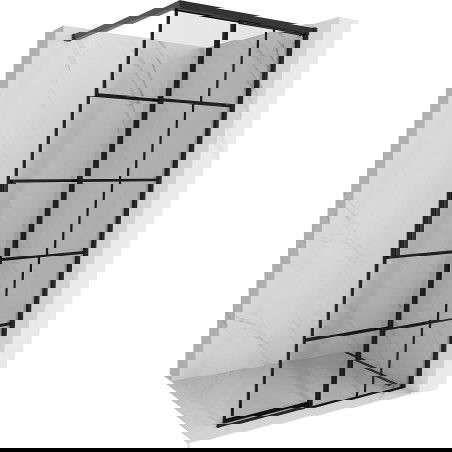 Mexen Rox Walk-in zuhanyfal jobb 90 x 200 cm, fekete rács 8 mm, fekete - 8C2-090-003-70-77-P