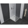 Mexen Pretoria cabină de duș pivotantă 100 x 100 cm, grafit, crom + cadă de duș Flat - 852-100-100-01-40-4010