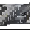 Mexen Pretoria cabină de duș cu balamale 100 x 110 cm, grafit, Crom + cadă pentru duș Flat - 852-100-110-01-40-4010