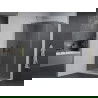 Mexen Pretoria cabină de duș cu balamale 100 x 110 cm, grafit, Crom + cadă pentru duș Flat - 852-100-110-01-40-4010
