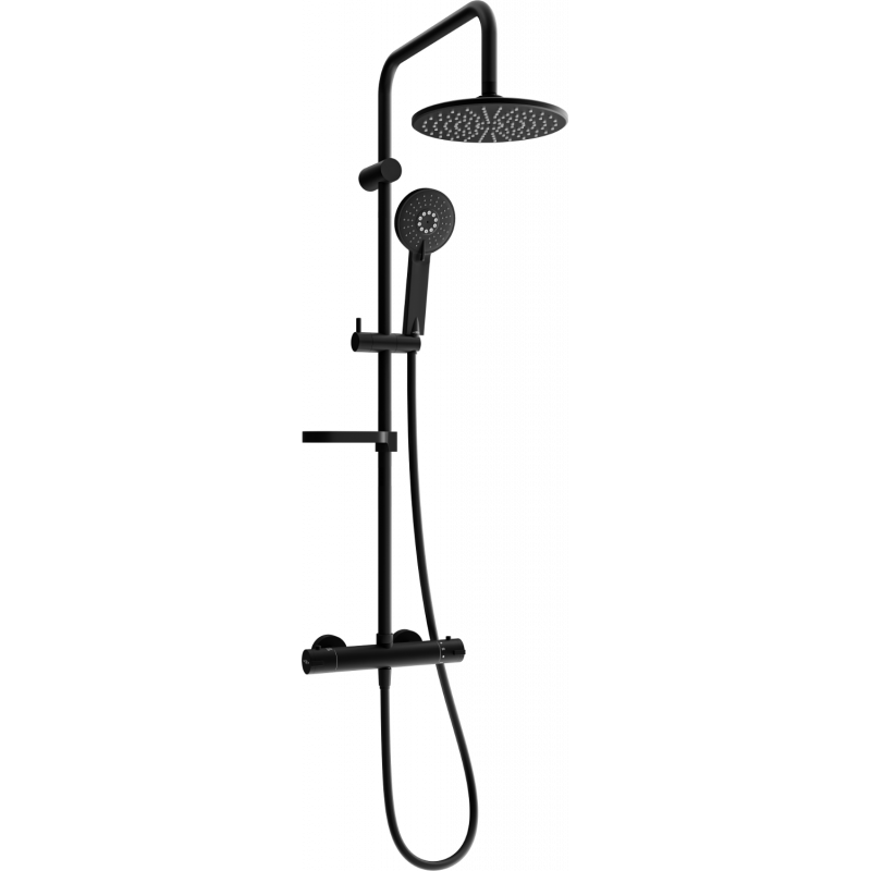 Mexen KX40 set de duș aplicat cu plasă de ploaie și baterie termostatică, negru - 771504091-70