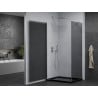 Mexen Pretoria cabină de duș batantă 100 x 90 cm, grafit, crom + cadă Flat, negru - 852-100-090-01-40-4070