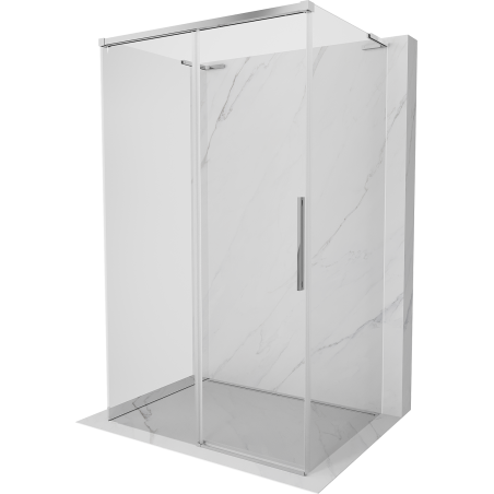 Mexen Rox-3S L 3-falú, tolóajtós zuhanykabin 155 x 100 cm, átlátszó, króm - 8C2L-155-100-01-00-3S