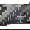 Mexen Pretoria cabină de duș cu balamale 100 x 110 cm, grafit, Crom + cadă pentru duș Flat, Neagră - 852-100-110-01-40-4070