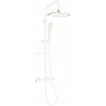 Mexen KX49 set de duș aplicat cu duș fix și baterie termostatică, alb/auriu - 771504091-25