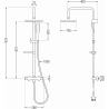 Mexen KX49 set de duș montat pe perete cu pară de duș și robinet termostatic, alb/auriu - 771504091-25