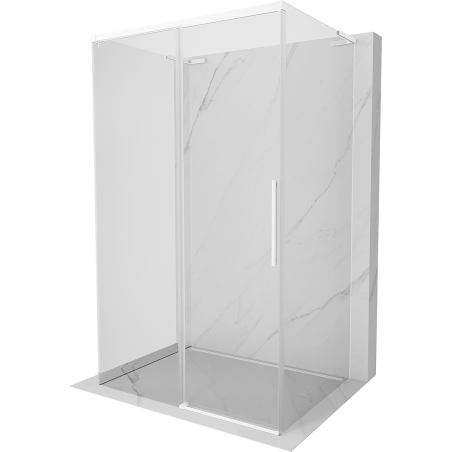 Mexen Rox-3S L 3 oldalas, tolóajtós zuhanykabin 105 x 70 cm, átlátszó, fehér - 8C2L-105-070-20-00-3S