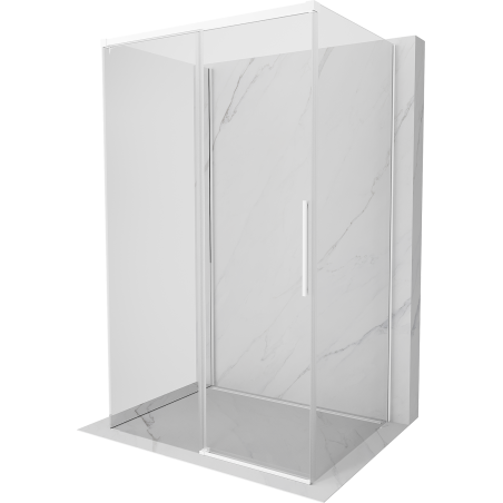 Mexen Rox-3S 3 falú, tolóajtós zuhanykabin, 95 x 120 cm, átlátszó, fehér - 8C2-095-120-20-00-3S