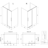 Mexen Rox-3S 3-falú zuhanykabin tolóajtóval 135 x 120 cm, átlátszó, fehér - 8C2-135-120-20-00-3S