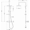 Mexen KX49 set de duș cu pară de tip ploaie și baterie termostatică, Neagră/Aurie - 771504991-75