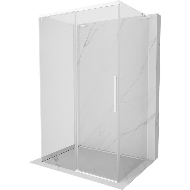 Mexen Rox-3S L 3 oldalas zuhanykabin tolóajtóval 120 x 80 cm, átlátszó, fehér - 8C2L-120-080-20-00-3S