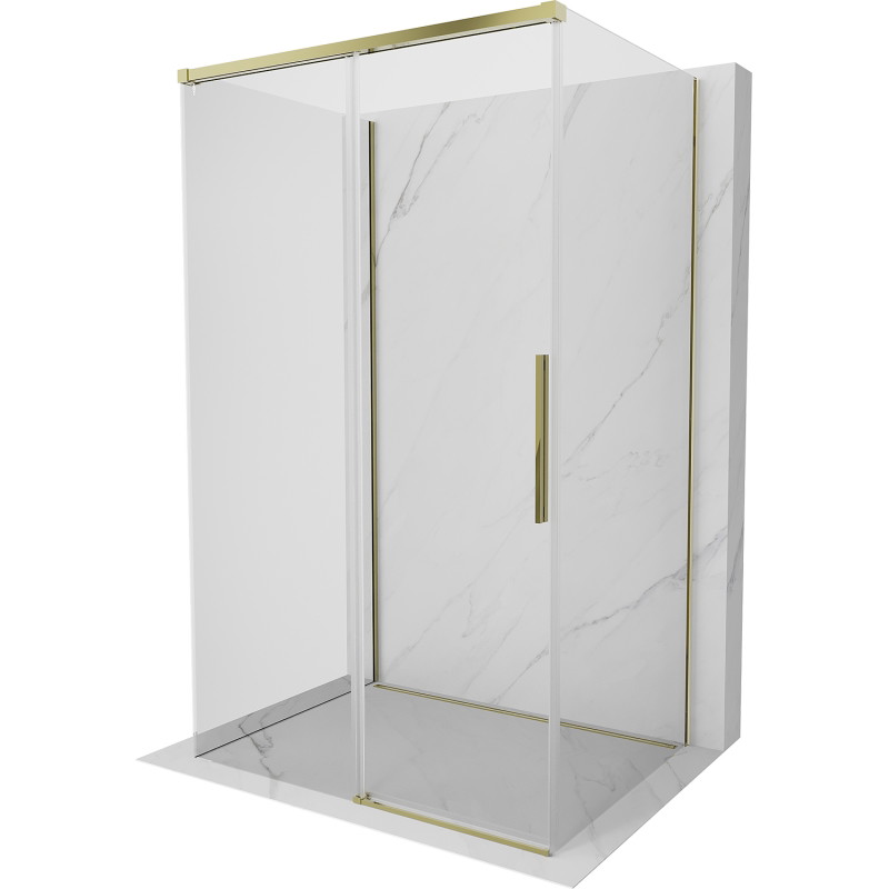 Mexen Rox-3S cabină de duș 3-perete culisantă 120 x 70 cm, transparentă, aurie - 8C2-120-070-50-00-3S