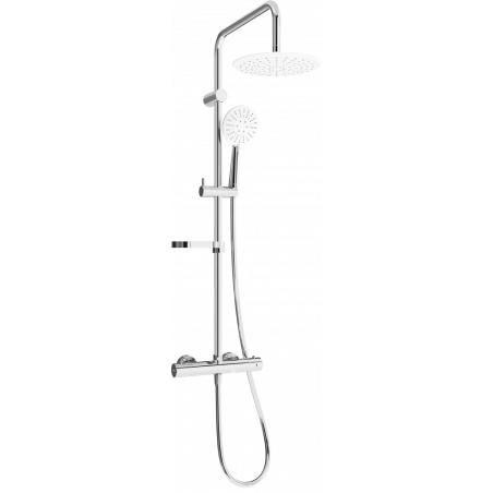 Mexen KX67 set de duș montat pe suprafață cu duș de ploaie și baterie termostatică, crom/alb - 771506791-00