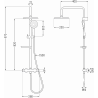 Mexen KX67 felszíni zuhanykészlet esőztetővel és termosztatikus csapteleppel, króm/fehér - 771506791-00