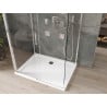 Mexen Omega cabină de duș 3 pereți, glisantă 110 x 90 cm, transparentă, crom + cadă Flat - 825-110-090-01-00-3s-4010
