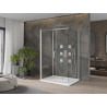 Mexen Omega-3S cabina de duș cu 3 pereți, glisantă 120x90 cm, transparentă, cromată + cadă Flat