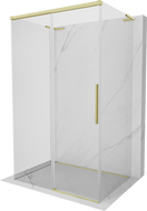 Mexen Rox-3S L cabina de duș 3 pereți culisanti 130 x 120 cm, transparentă, auriu periat - 8C2L-130-120-55-00-3S