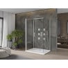 Cabină de duș Mexen Omega 3 pereți, culisantă 140 x 80 cm, transparent, crom + cadă Flat - 825-140-080-01-00-3s-4010