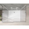 Cabină de duș Mexen Omega 3 pereți, culisantă 140 x 80 cm, transparent, crom + cadă Flat - 825-140-080-01-00-3s-4010