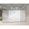 Mexen Omega-3S cabină de duș cu 3 pereți, glisantă 140x80 cm, transparentă, crom + cadă de duș plată
