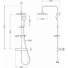 Mexen KT05 set de duș aplicat cu duș de plafon și baterie termostatică, auriu/alb - 771500593-50
