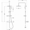 Mexen KT05 set de duș cu pară de tip ploaie și baterie termostatică, Auriu/Alb - 771500593-50