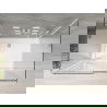 Mexen Omega cabină de duș cu 3 pereți, glisantă 140 x 100 cm, transparentă, crom + cadă Flat - 825-140-100-01-00-3s-4010