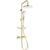 Mexen KT05 set de duș cu pară de tip ploaie și baterie termostatică, Auriu/Alb - 771500593-50