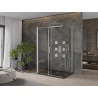 Cabină de duș Mexen Omega cu 3 pereți, glisantă 100 x 90 cm, transparent, crom + cadă de duș Flat - 825-100-090-01-00-3s-4070