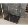 Cabină de duș Mexen Omega cu 3 pereți, glisantă 100 x 90 cm, transparent, crom + cadă de duș Flat - 825-100-090-01-00-3s-4070