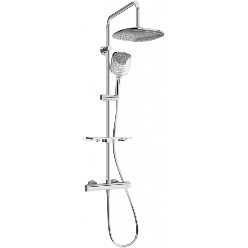 Mexen KT17 fali zuhanykészlet esőzuhannyal és termosztatikus csapteleppel, króm - 771501793-00