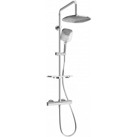 Mexen KT17 fali zuhanykészlet esőzuhannyal és termosztatikus csapteleppel, króm - 771501793-00