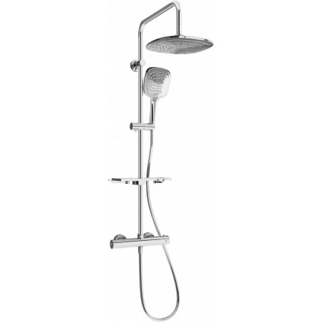 Mexen KT17 set de duș aplicat cu duș fix și baterie termostatică, crom - 771501793-00