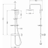 Mexen KT17 set de duș aplicat cu duș fix și baterie termostatică, crom - 771501793-00