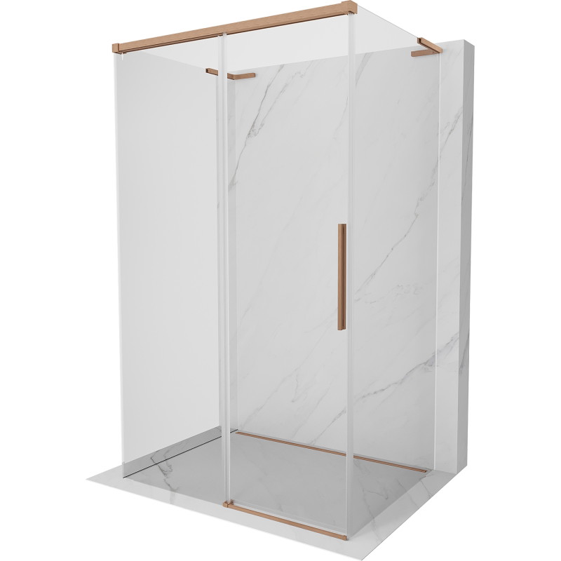 Mexen Rox-3S L cabina de duș cu 3 pereți glisantă 125 x 110 cm, transparentă, cupru periat - 8C2L-125-110-65-00-3S