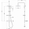 Mexen KT17 set de duș cu pară de tip ploaie și baterie termostatică, Crom/Alb - 771501793-02