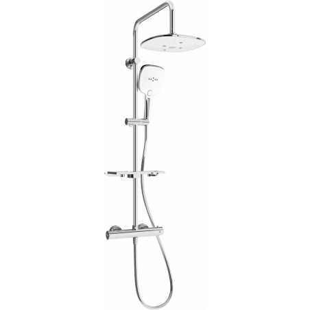 Mexen KT17 set de duș de suprafață cu cap de duș și baterie termostatică, crom/alb - 771501793-02