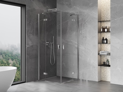 Cabină de duș Mexen Mist-H Duo pivotantă 70 x 70 cm, transparent, crom - 8A5-070L-070P-01-00