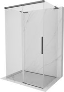 Mexen Rox-3S L cabină de duș cu trei pereți, glisantă 95 x 90 cm, transparentă, gun gray periat - 8C2L-095-090-66-00-3S