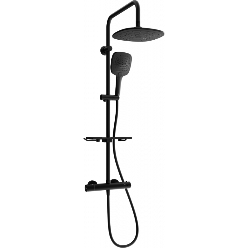 Mexen KT17 set de duș extern cu pară de duș și baterie termostatică, negru - 771501793-70