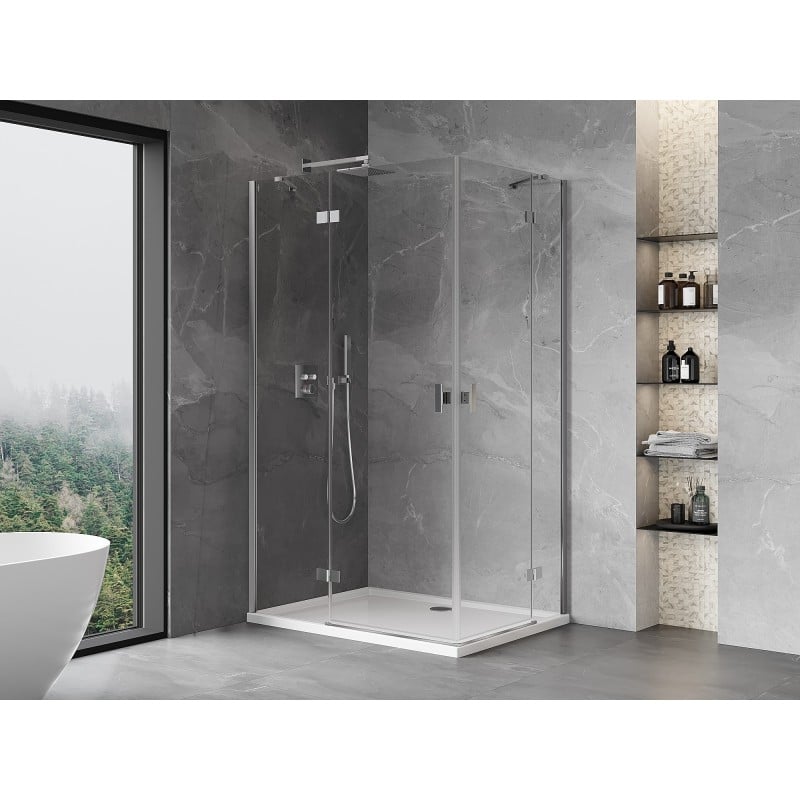 Mexen Mist-H Duo cabină de duș cu ușă batantă stânga 105 x 95 cm, transparent, crom - 8A5-105L-095P-01-00