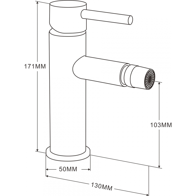 Mexen Elba bidé csaptelep rózsaarany - 74120-60