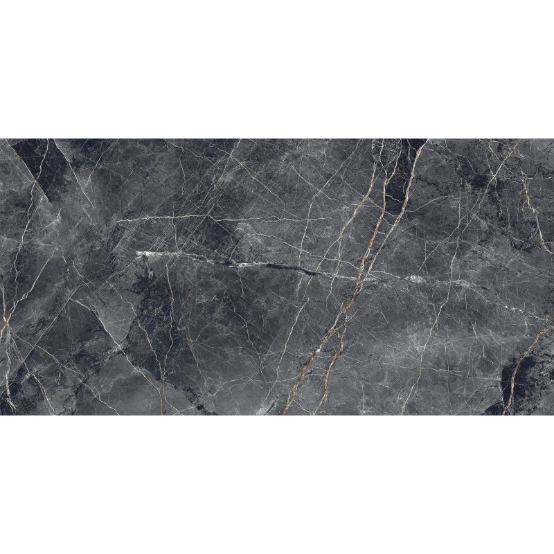 Mexen Eternity Fekete minták rektifikált, fényes mázas gres csempelaphoz, padló- és falburkoló, 120 x 60 cm - TL112-02-S