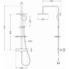 Mexen KT33 set de duș cu pară de tip ploaie și baterie termostatică, Crom - 771503393-00