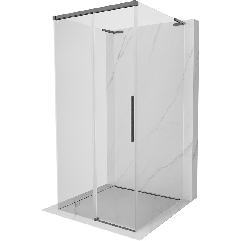 Mexen Rox-3S L cabină de duș culisantă cu 3 pereți 90 x 90 cm, transparentă, gri pistol periat - 8C2L-090-090-66-00-3S