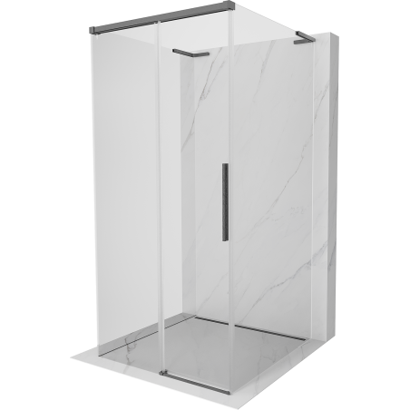 Mexen Rox-3S L cabină de duș culisantă cu 3 pereți 90 x 90 cm, transparentă, gri pistol periat - 8C2L-090-090-66-00-3S