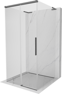 Mexen Rox-3S L cabina de duș 3-perete glisantă 100 x 100 cm, transparentă, gri armă periat - 8C2L-100-100-66-00-3S