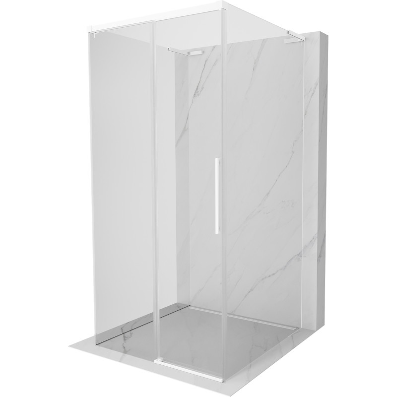 Mexen Rox-3S L 3-falú, tolóajtós zuhanykabin 110 x 110 cm, átlátszó, fehér - 8C2L-110-110-20-00-3S