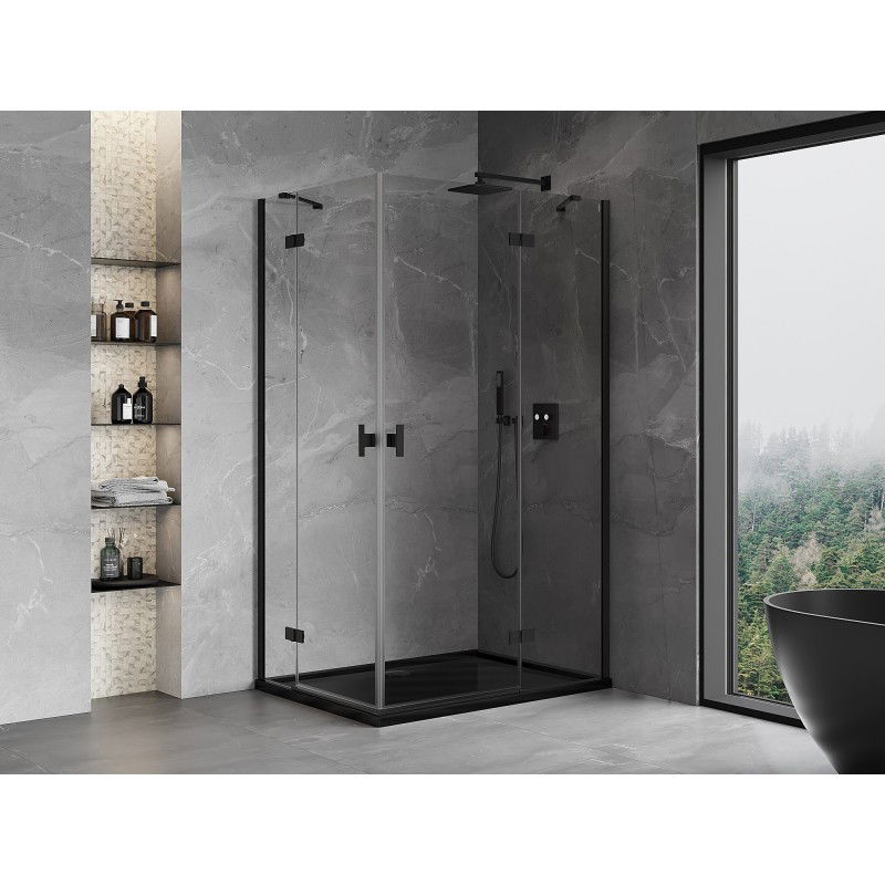 Mexen Mist-H Duo cabină de duș cu balamale dreapta 110 x 120 cm, transparent, negru - 8A5-110L-120P-70-00