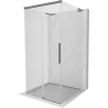 Mexen Rox-3S L 95 x 95 cm-es 3-oldalas, tolóajtós zuhanykabin, átlátszó, gun metal - 8C2L-095-095-95-00-3S